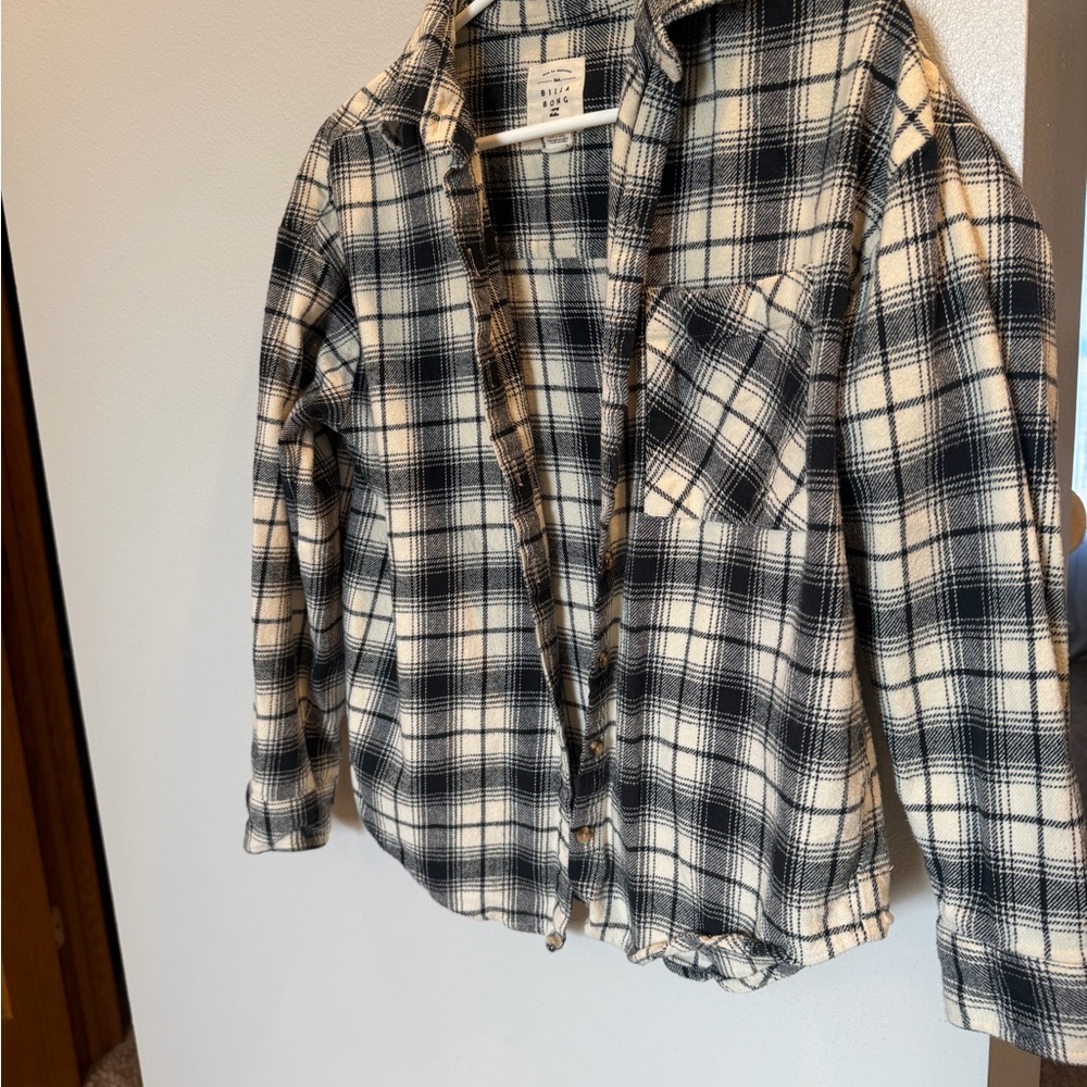 Billabong Black and White Plaid Shirt